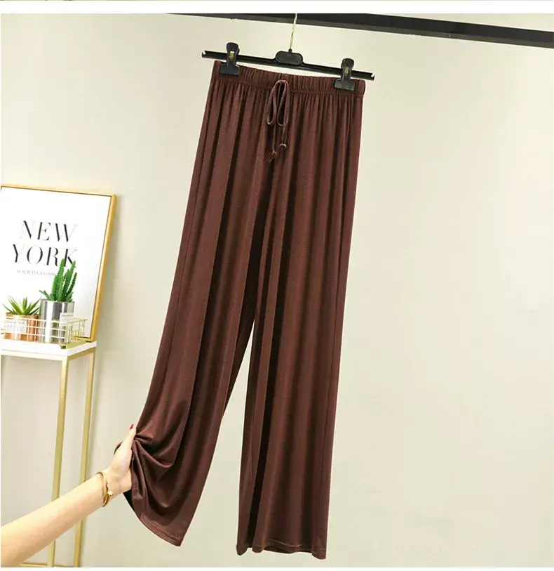 Women's Modal Wide-leg Pants Solid Color High Waist — feature 21