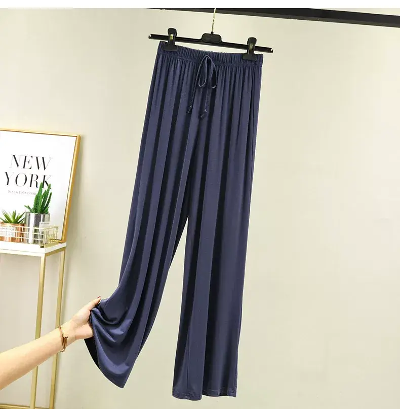 Women's Modal Wide-leg Pants Solid Color High Waist — feature 22