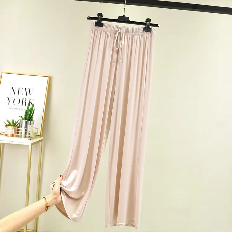 Women's Modal Wide-leg Pants Solid Color High Waist - Image 3