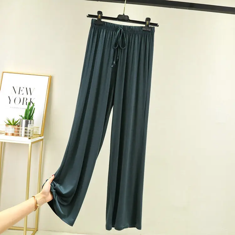 Women's Modal Wide-leg Pants Solid Color High Waist - Image 5
