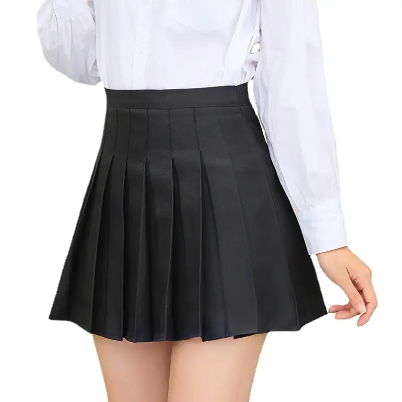 Women's Grey Plaid Pleated Skirt Short Winter A-Line - Image 14