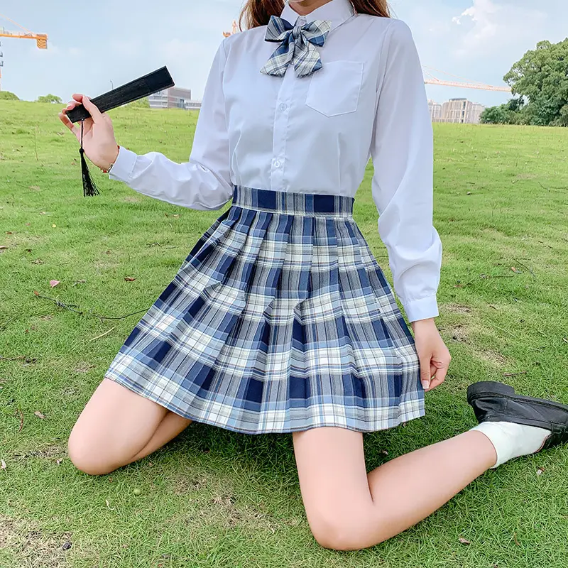 Japanese Style Plaid Pleated Skirt for Women - Image 20