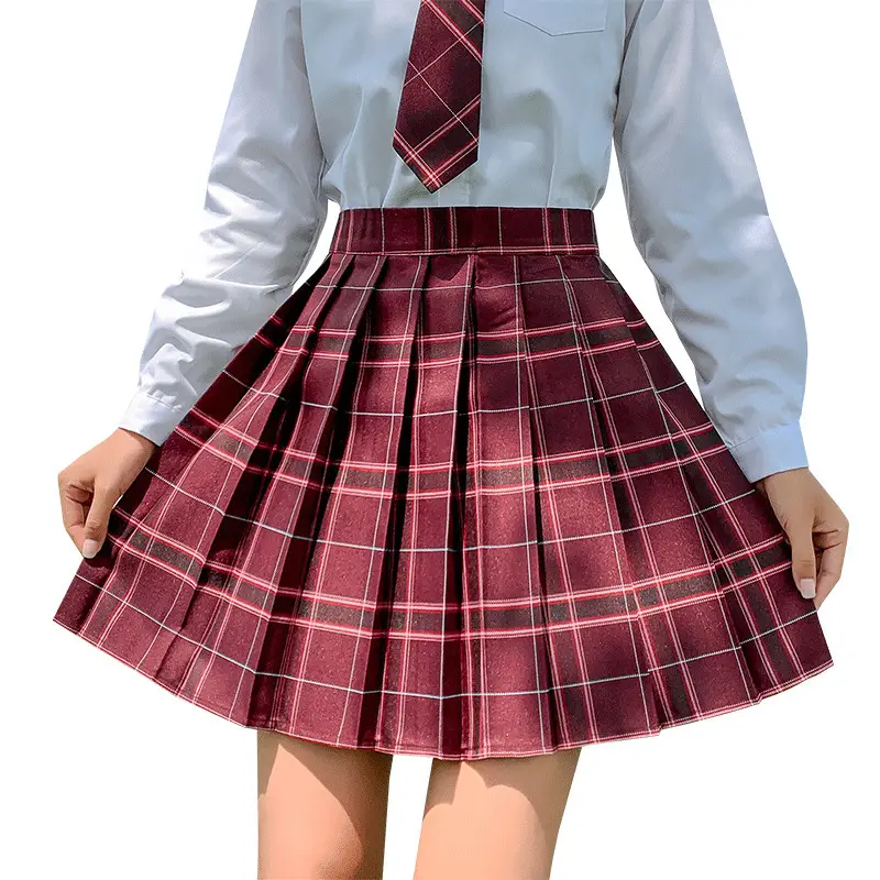 Japanese Style Plaid Pleated Skirt for Women - Image 22