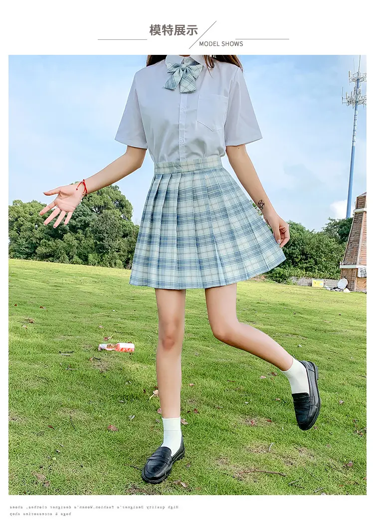 Japanese Style Plaid Pleated Skirt for Women — feature 13