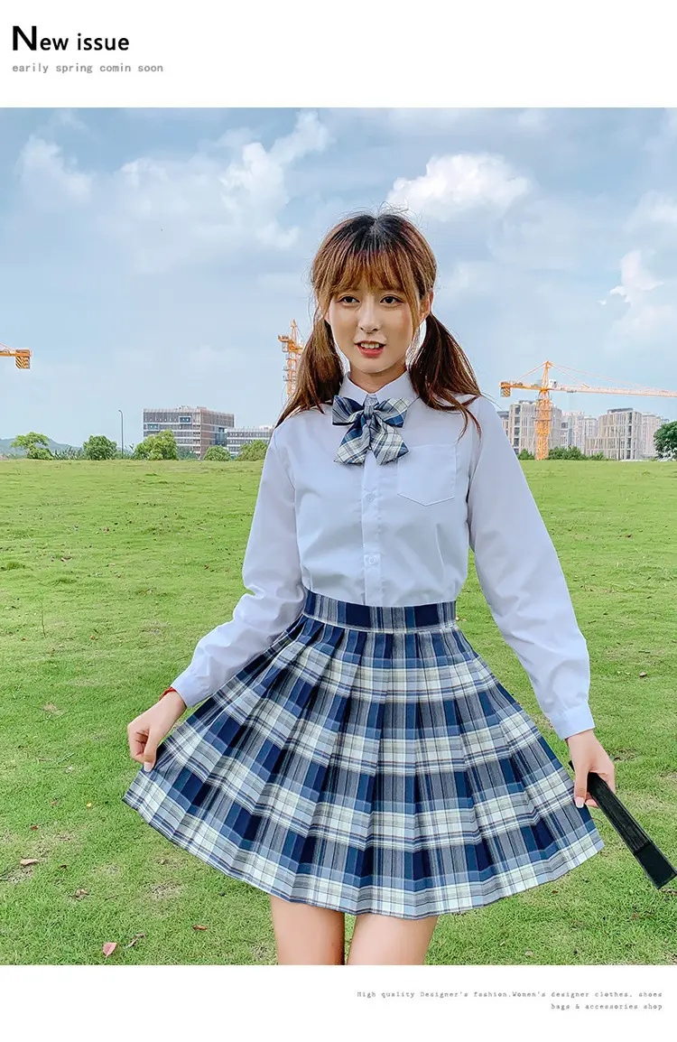 Japanese Style Plaid Pleated Skirt for Women — feature 19