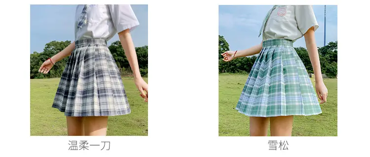 Japanese Style Plaid Pleated Skirt for Women — feature 9