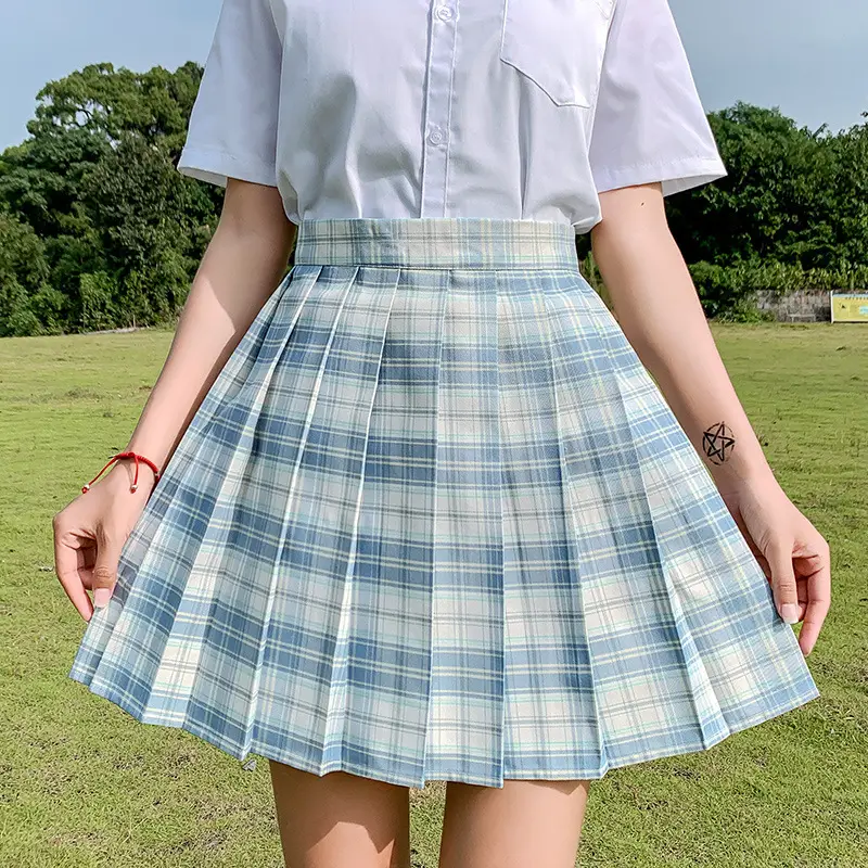 Japanese Style Plaid Pleated Skirt for Women - Image 6