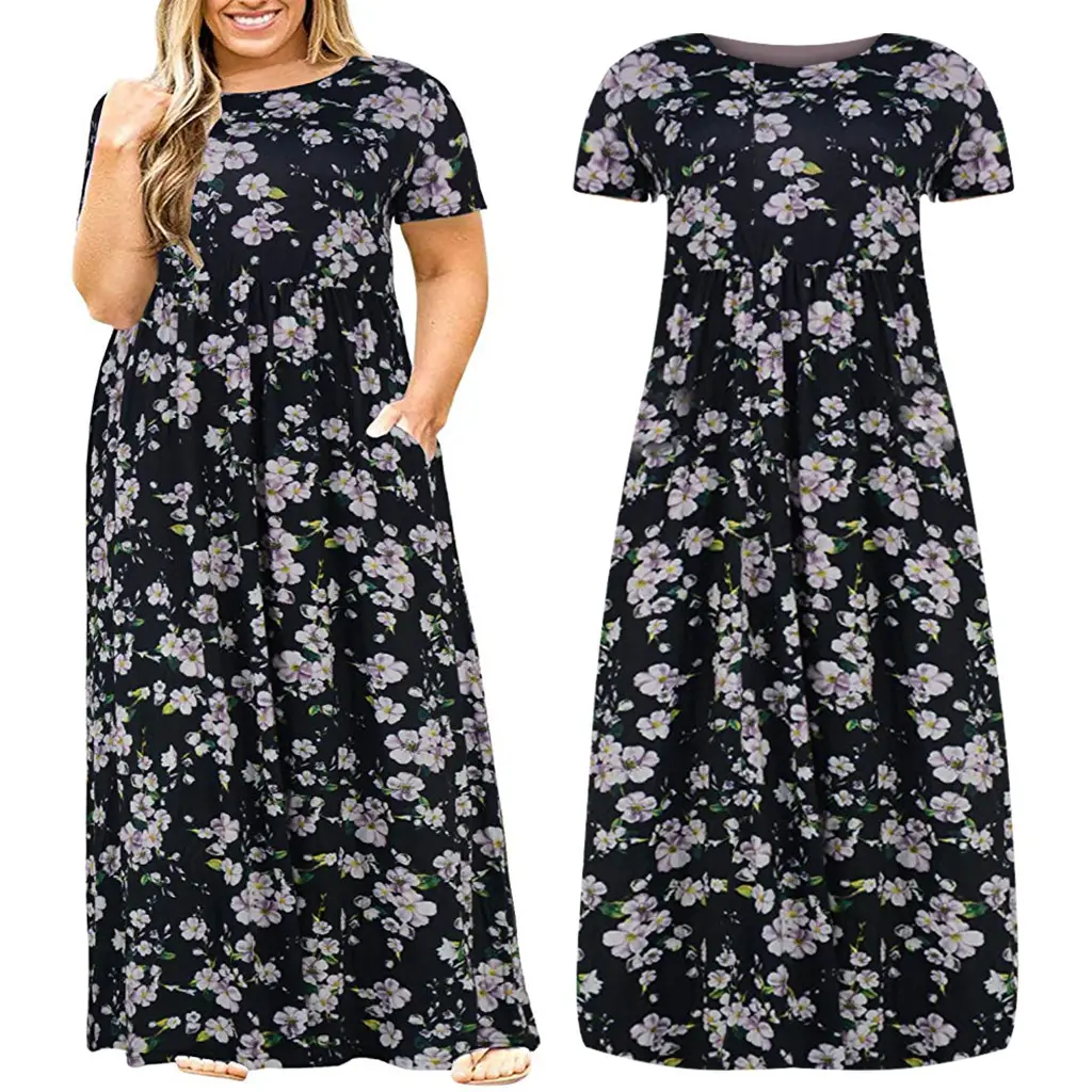 2024 Plus Size Floral Print Summer Dress — feature 12