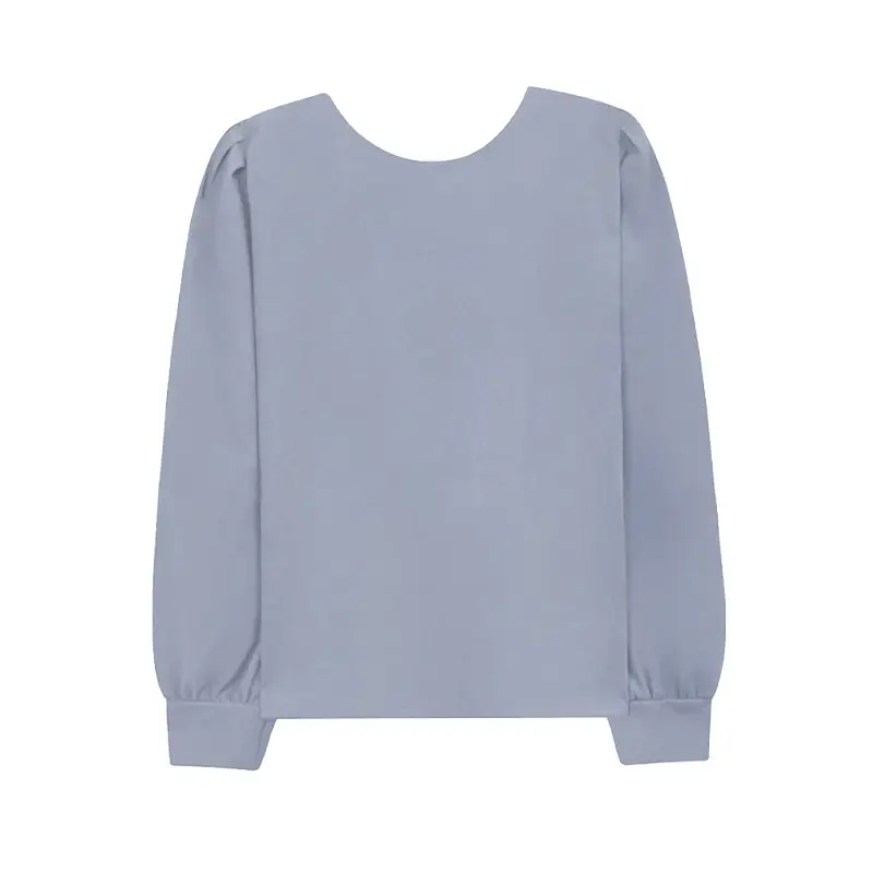 Women's Grey Long Sleeve Round Neck Top - Image 5