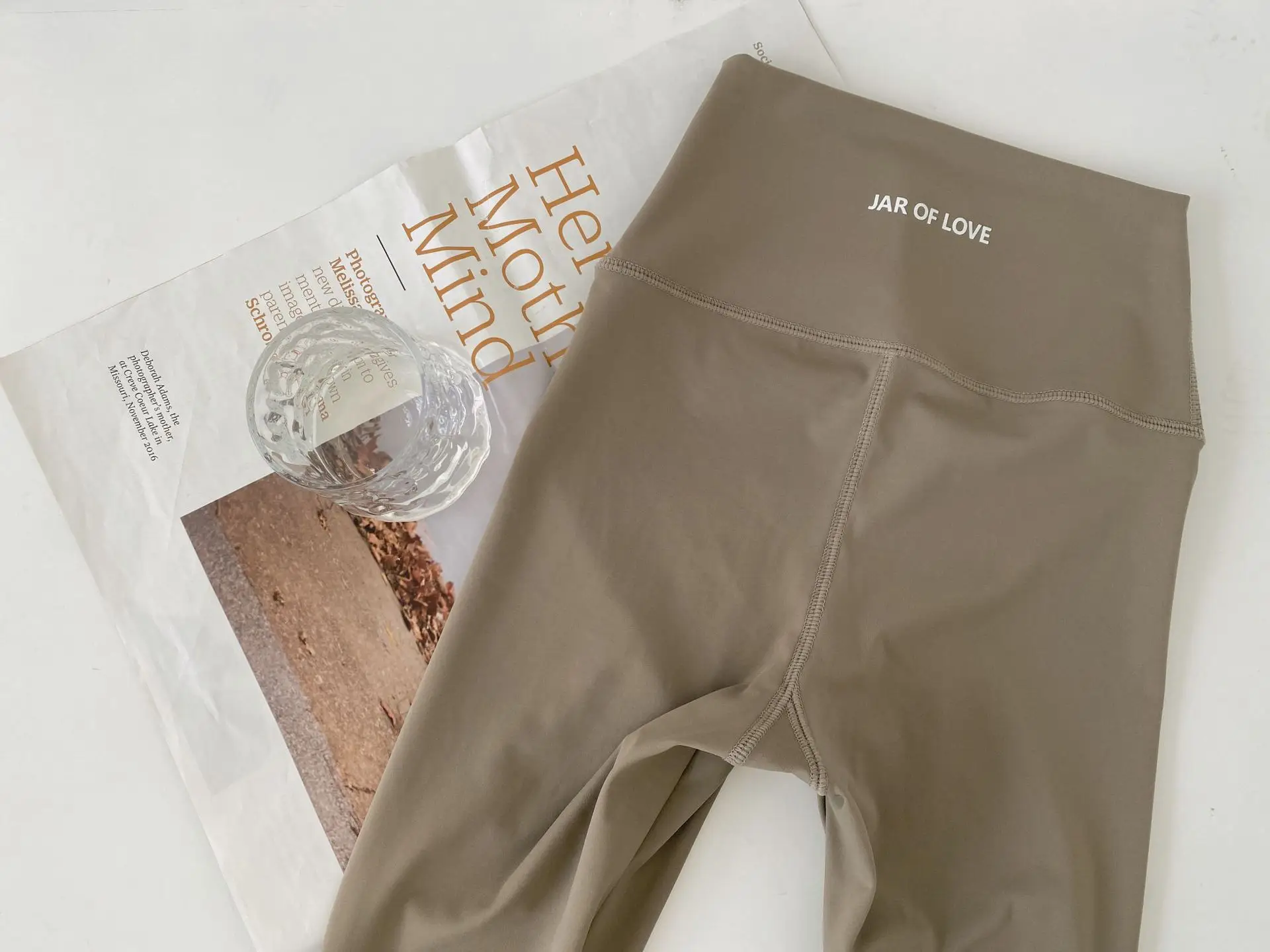 Peach Thin Shark Skin Leggings Women's Belly Controlling Yoga Pants - Image 6