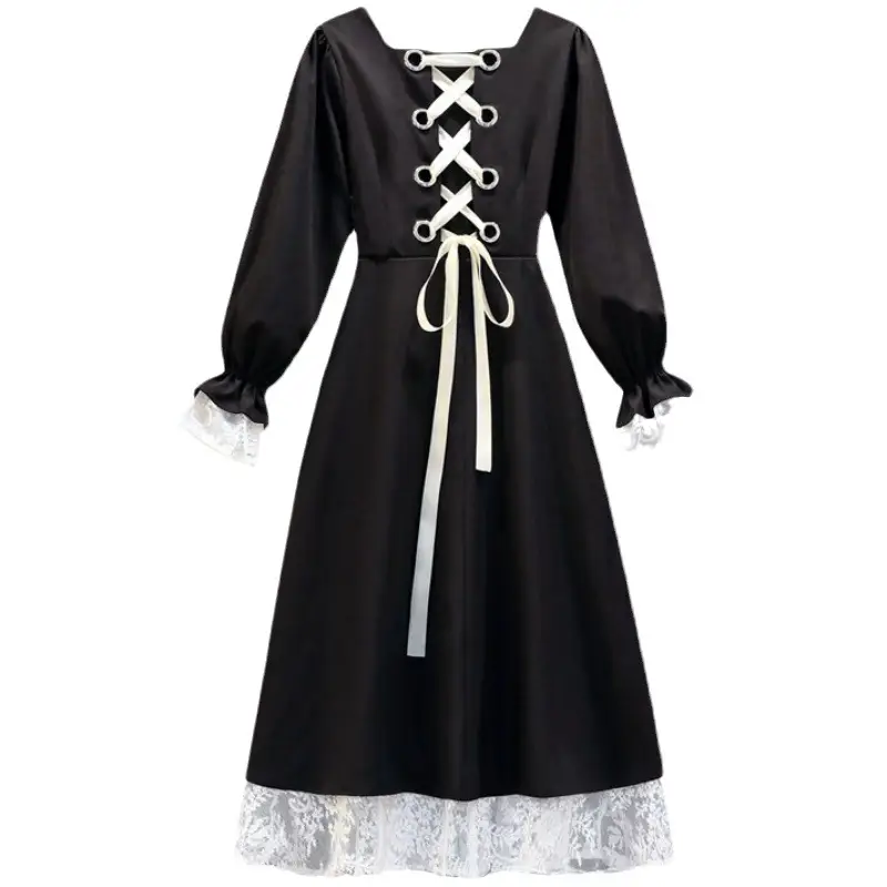 2023 New Plus Size Women's Black Skirt Fat mm Age-Reducing Western Style Slimming Dress - Image 6