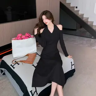 2023 New Plus Size Women's Black Skirt Fat mm Age-Reducing Western Style Slimming Dress — feature 20