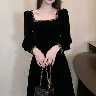 2023 New Plus Size Women's Black Skirt Fat mm Age-Reducing Western Style Slimming Dress — feature 28