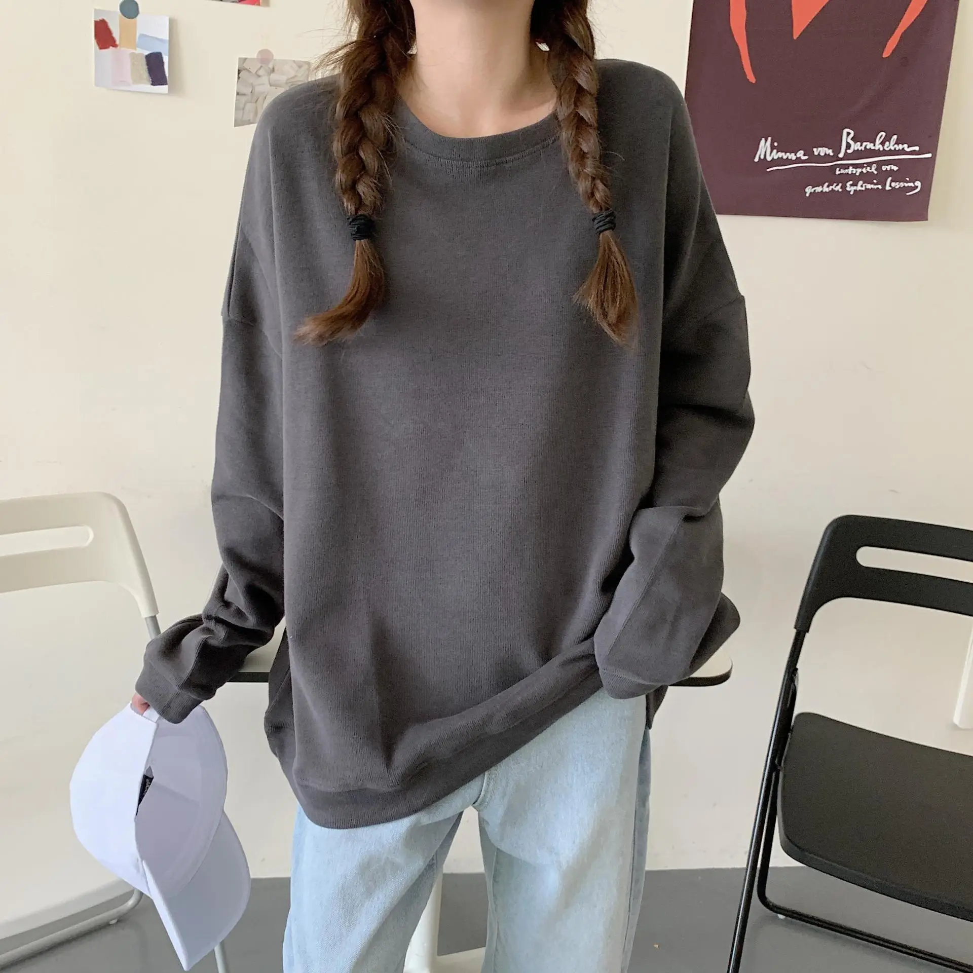 Black Plus Velvet Sweater for Women Autumn Winter — feature 37