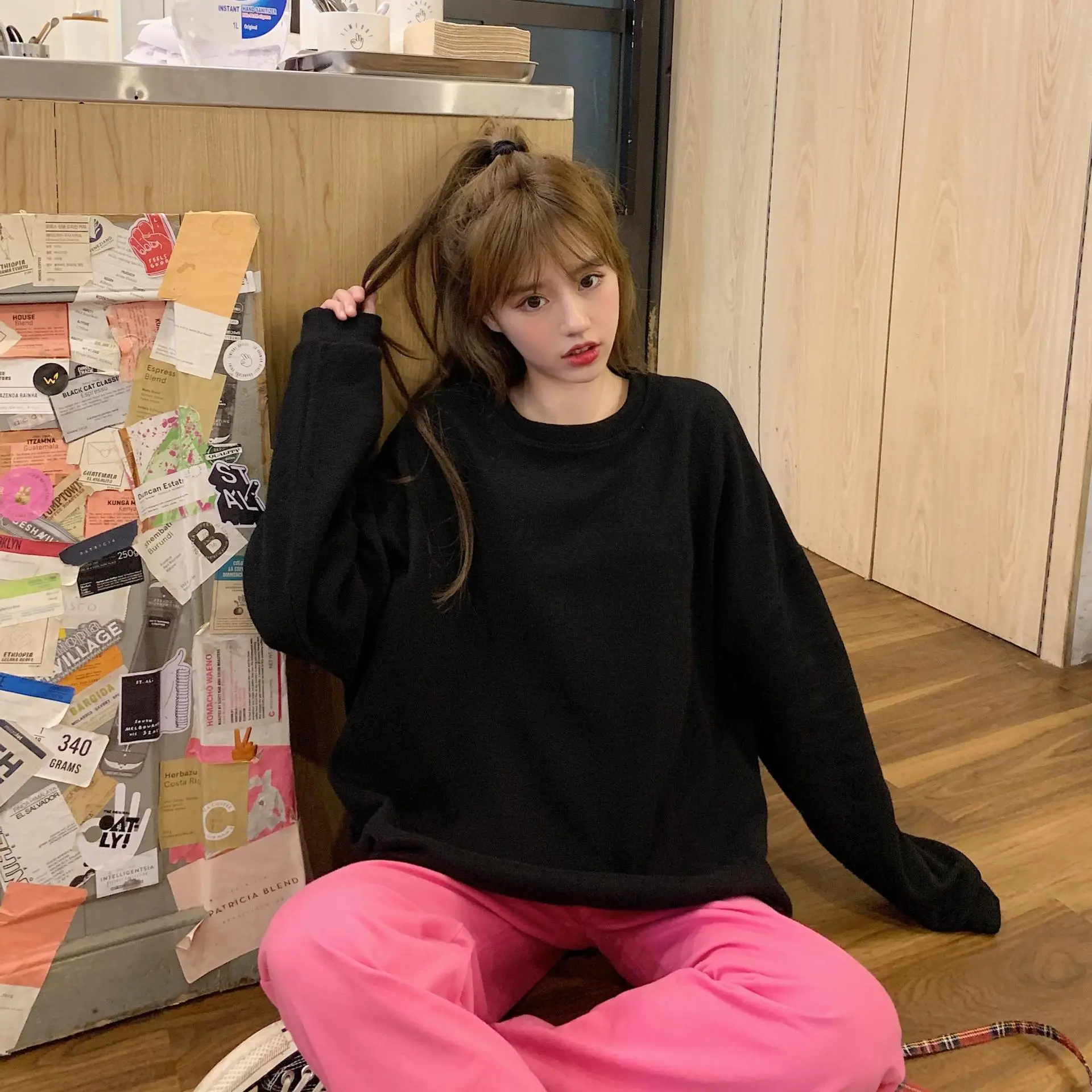 Black Plus Velvet Sweater for Women Autumn Winter — feature 44