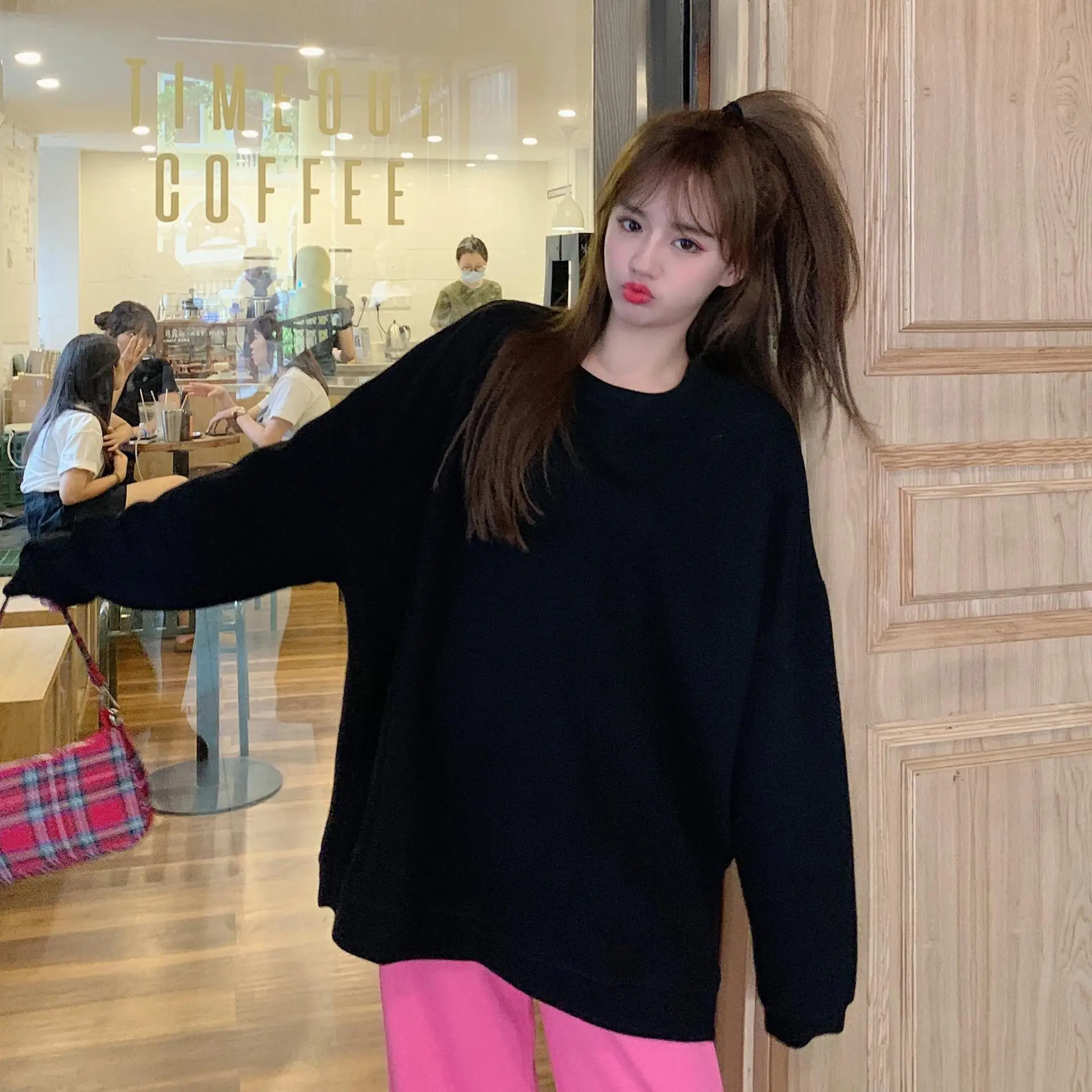 Black Plus Velvet Sweater for Women Autumn Winter — feature 48