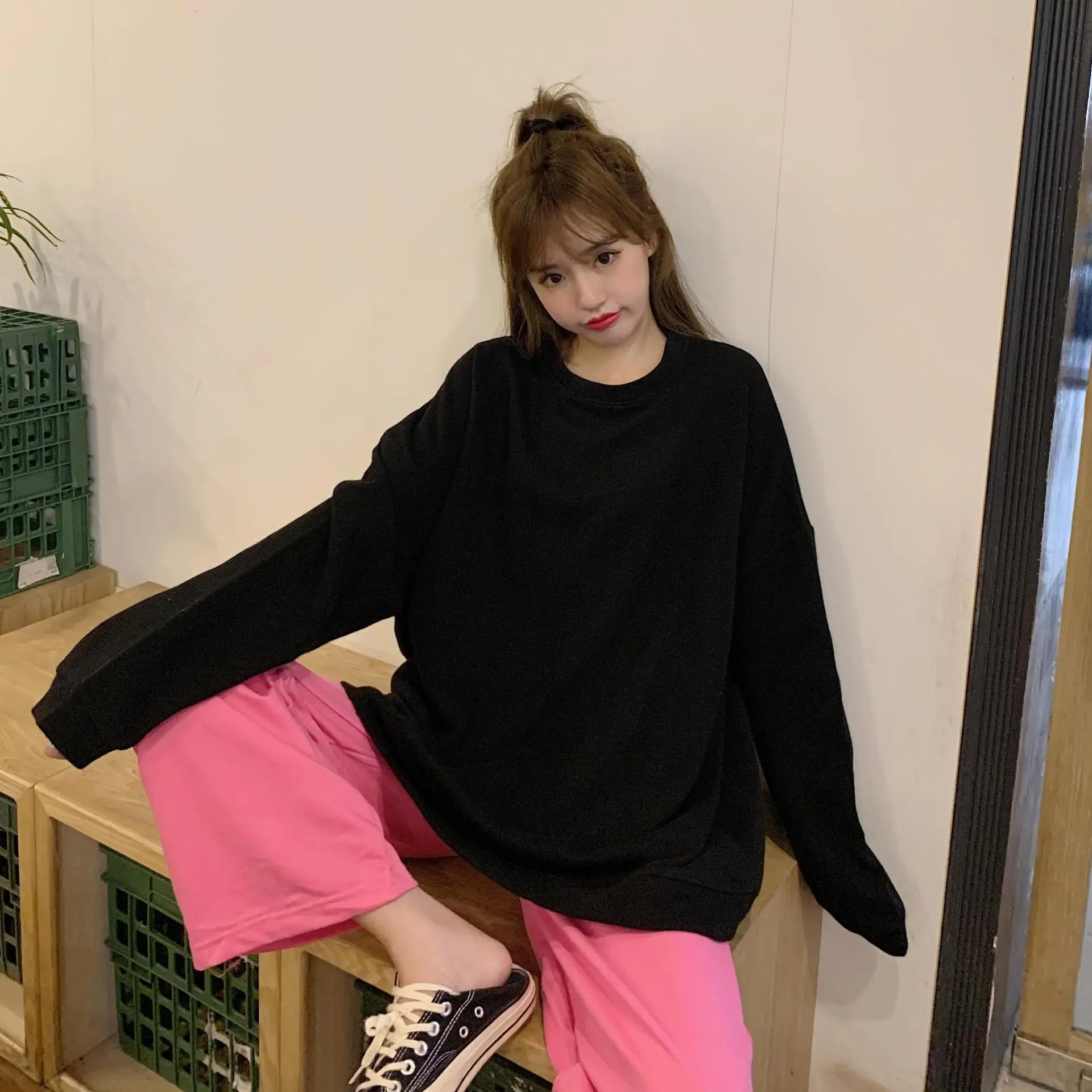 Black Plus Velvet Sweater for Women Autumn Winter — feature 50
