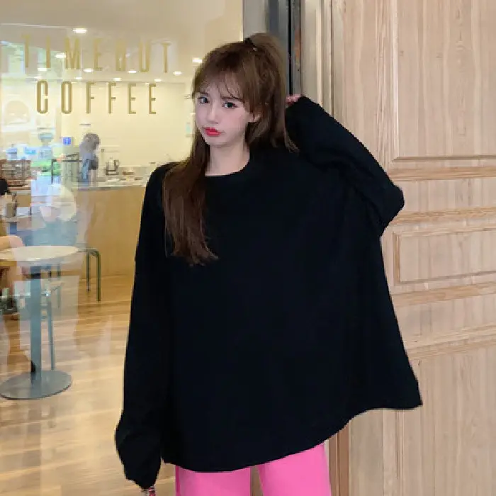Black Plus Velvet Sweater for Women Autumn Winter - Image 3