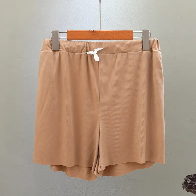 Women's Pink Ice Silk Wide Leg Shorts
