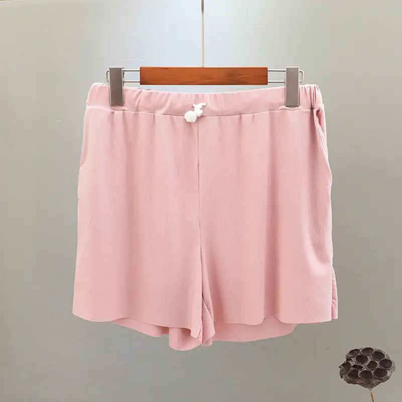 Women's Pink Ice Silk Wide Leg Shorts