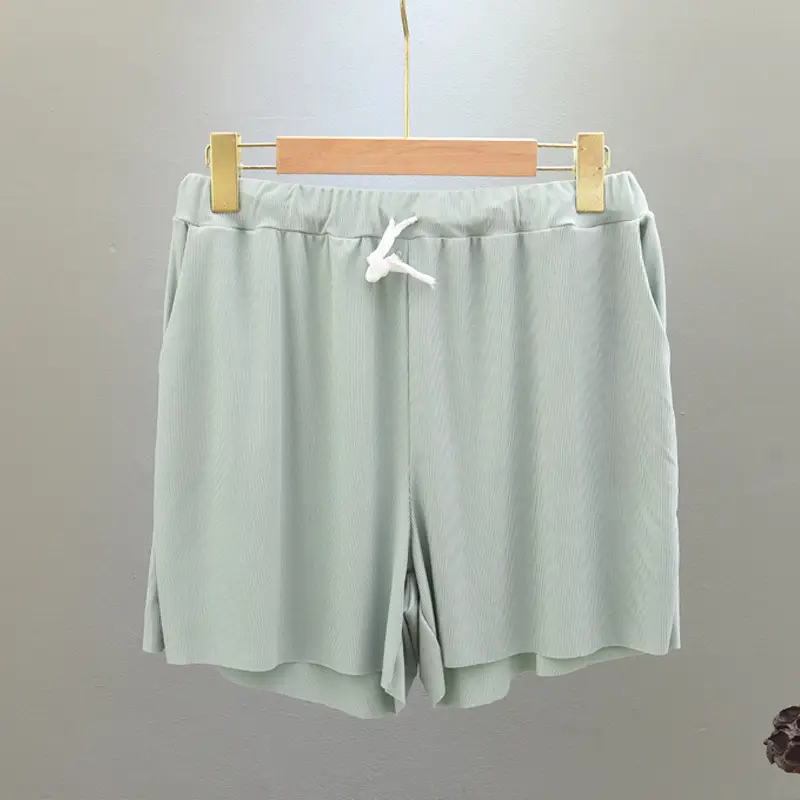 Women's Pink Ice Silk Wide Leg Shorts