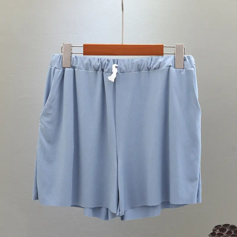 Women's Pink Ice Silk Wide Leg Shorts