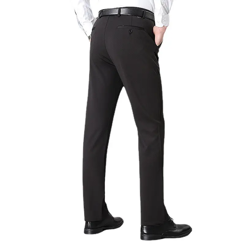 Men's Black Slim Fit Stretch Suit Pants Summer - Image 12