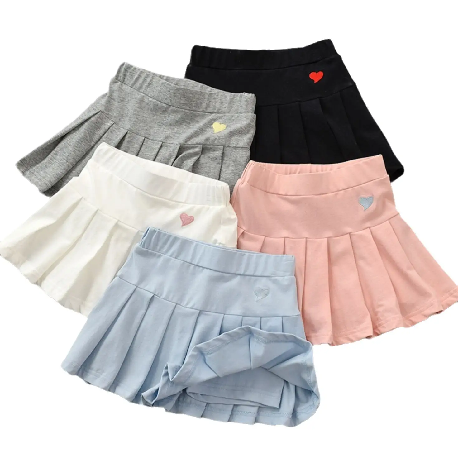 Kids Pleated Skirts Set of 4 Cotton Medium to XL - Image 10
