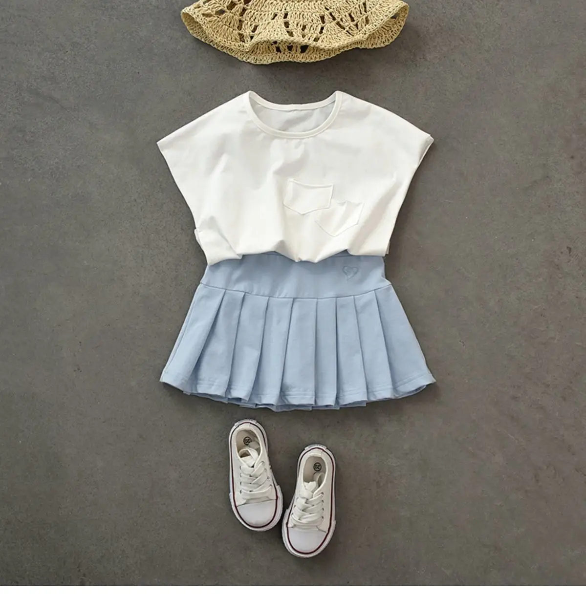 Kids Pleated Skirts Set of 4 Cotton Medium to XL — feature 10