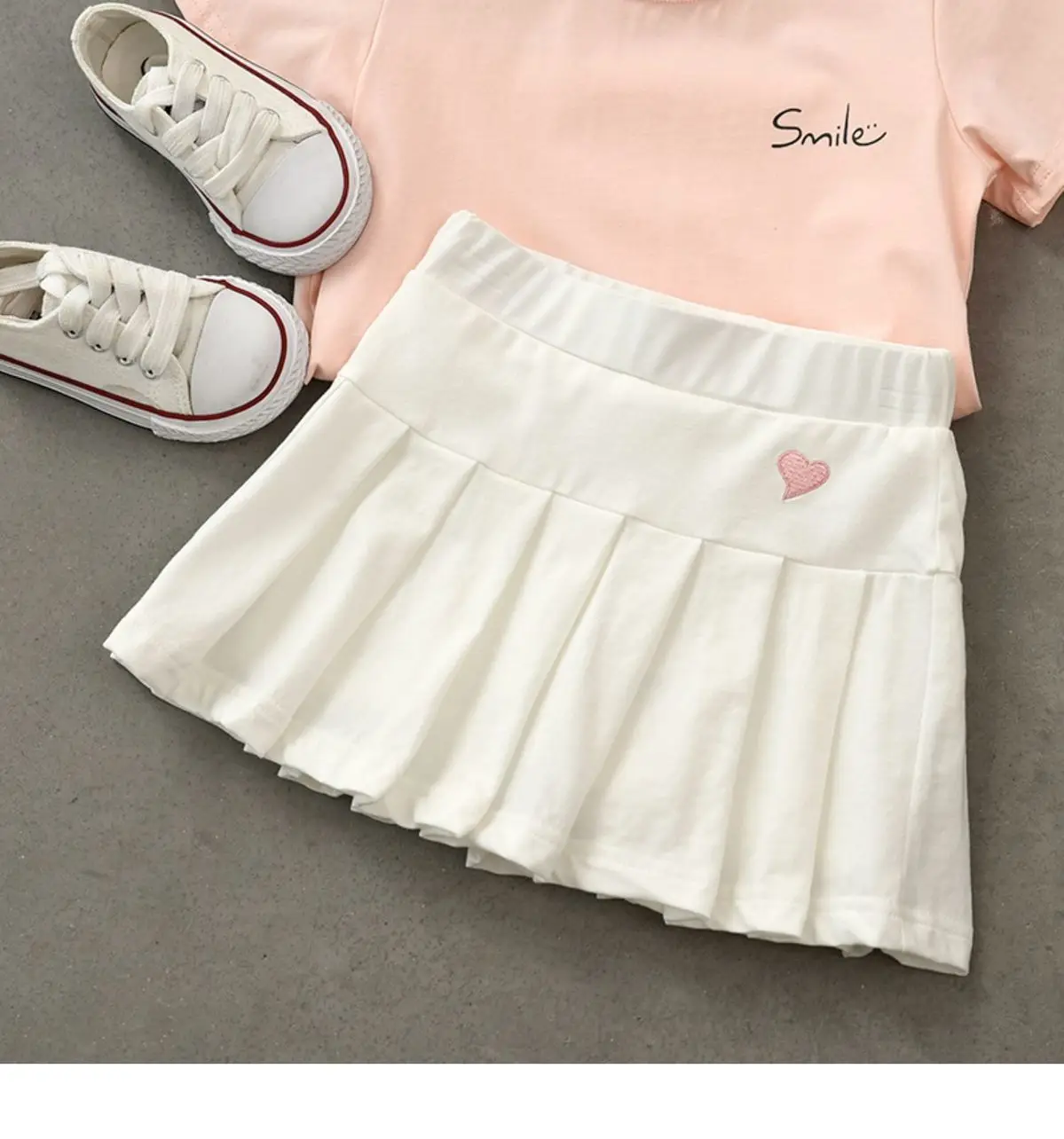 Kids Pleated Skirts Set of 4 Cotton Medium to XL — feature 11