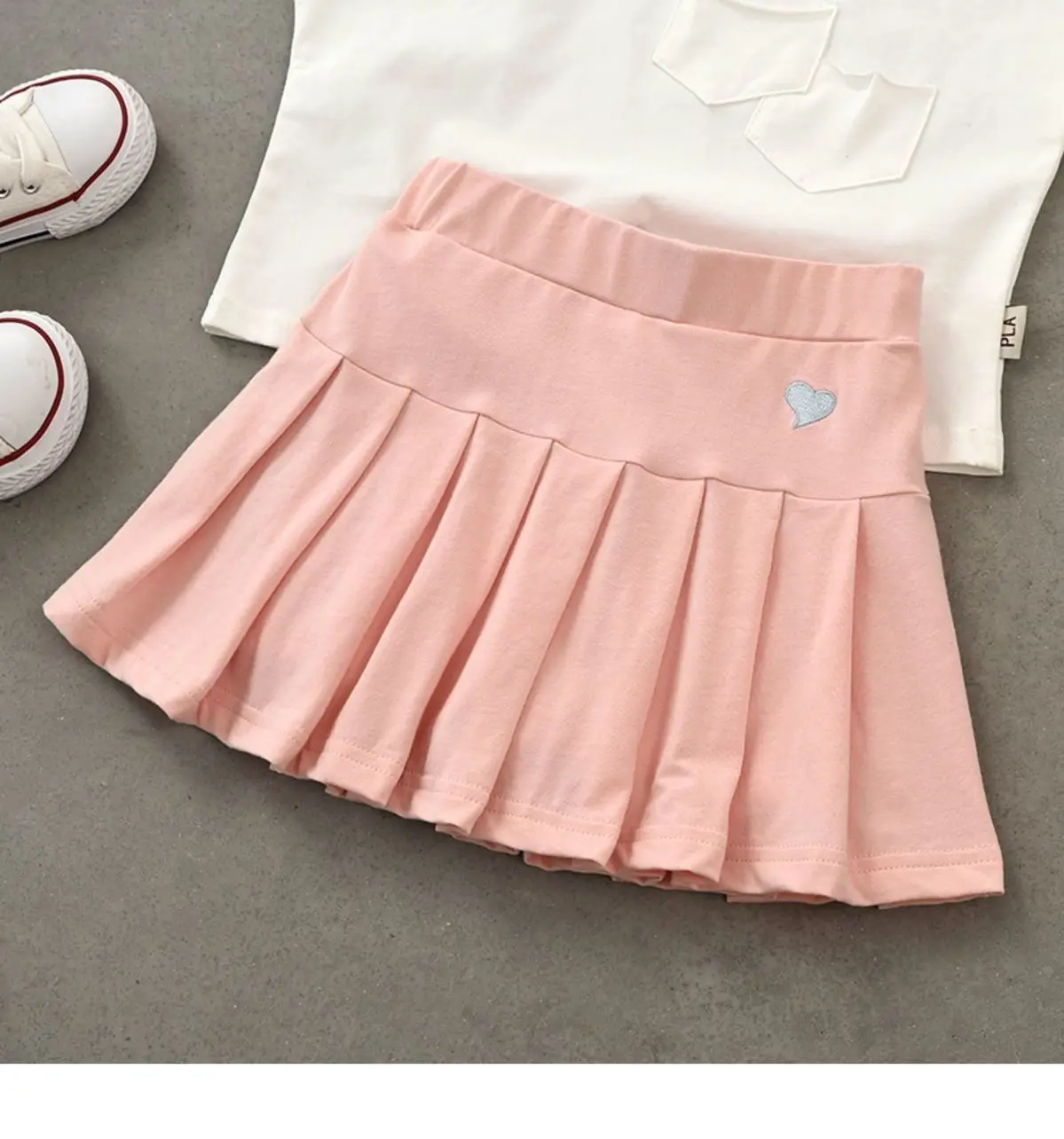 Kids Pleated Skirts Set of 4 Cotton Medium to XL — feature 14
