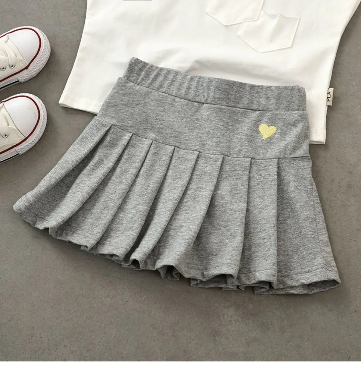 Kids Pleated Skirts Set of 4 Cotton Medium to XL — feature 17