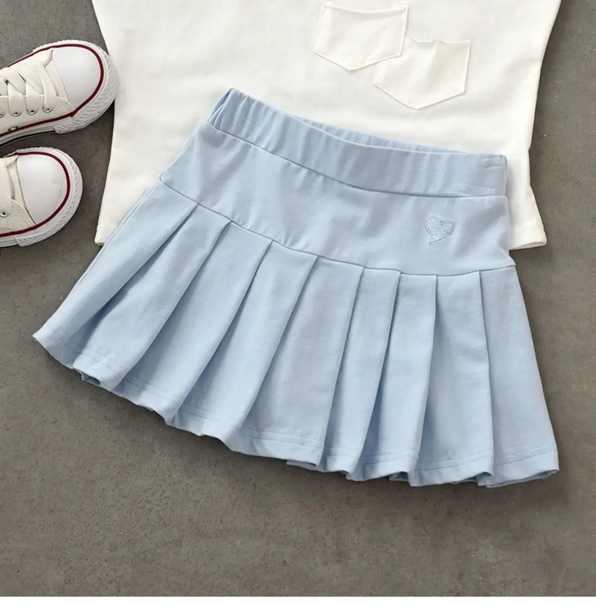 Kids Pleated Skirts Set of 4 Cotton Medium to XL — feature 18