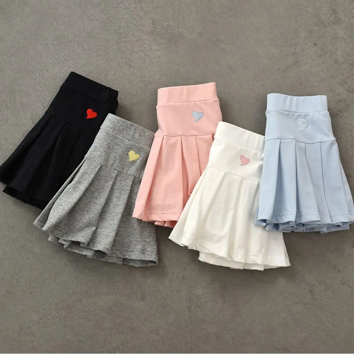 Kids Pleated Skirts Set of 4 Cotton Medium to XL — feature 5