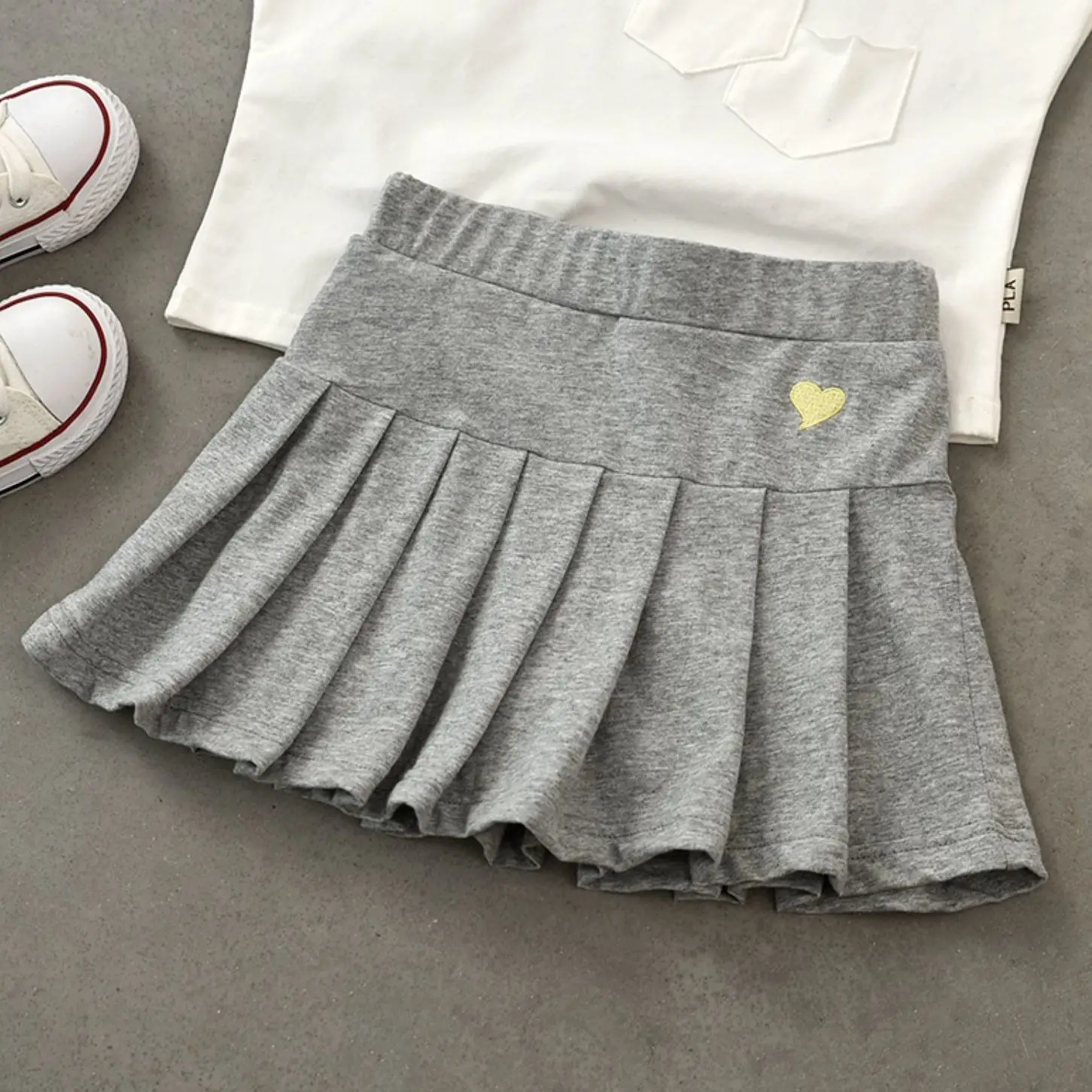 Kids Pleated Skirts Set of 4 Cotton Medium to XL - Image 2