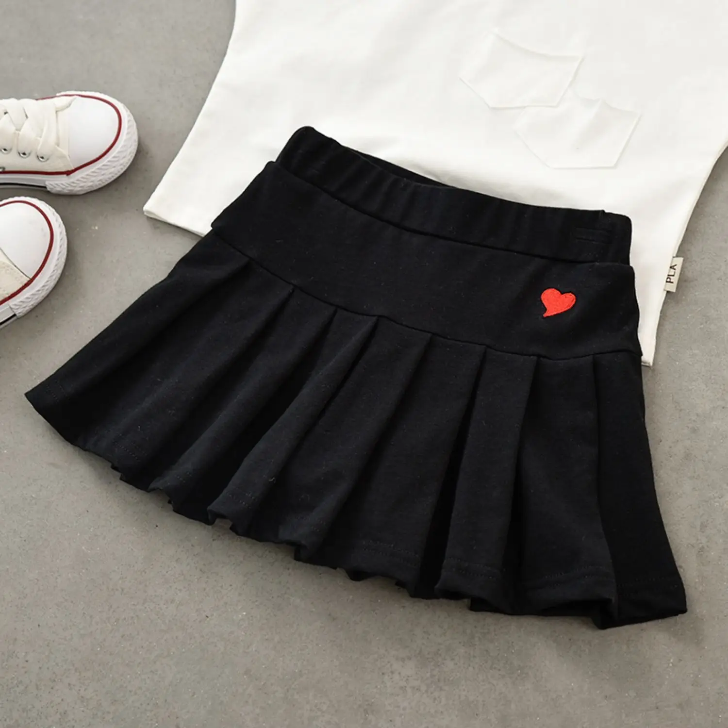 Kids Pleated Skirts Set of 4 Cotton Medium to XL - Image 3
