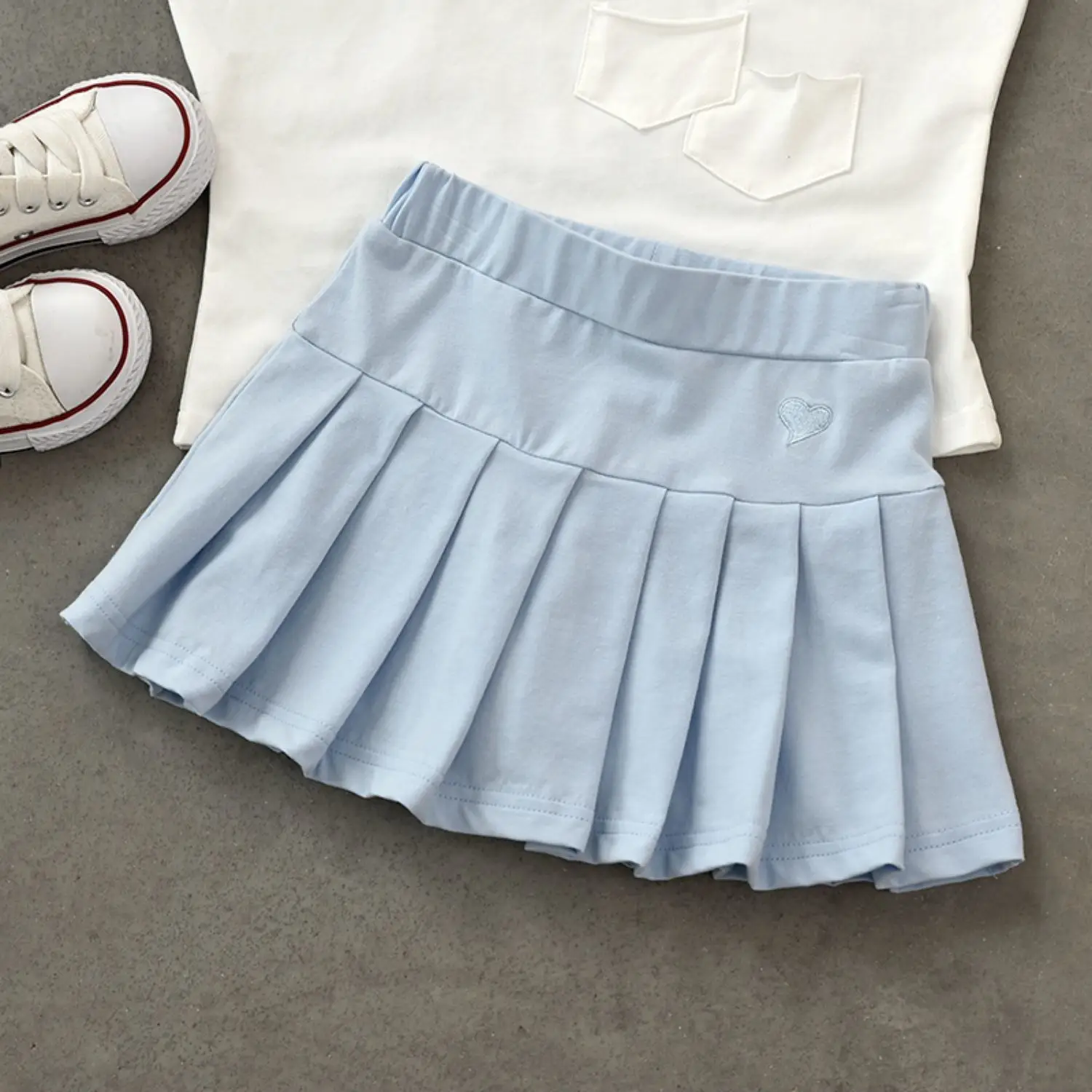 Kids Pleated Skirts Set of 4 Cotton Medium to XL - Image 4