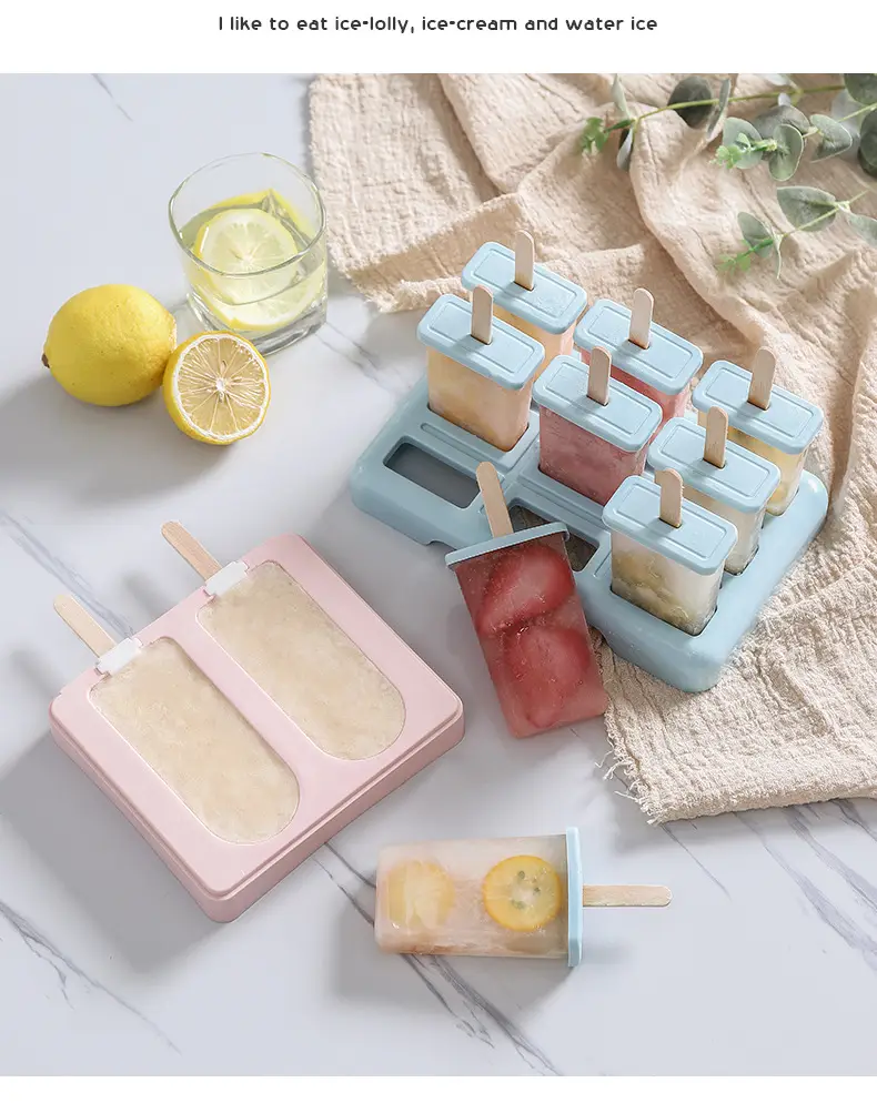 Nine-Compartment Plastic Ice Pop Mold Set — feature 20