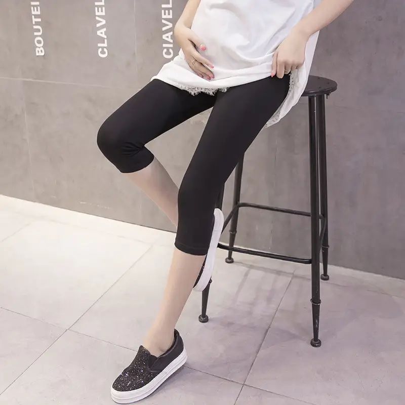 Pregnant Women's Grey Stretch Leggings Pants - Image 4