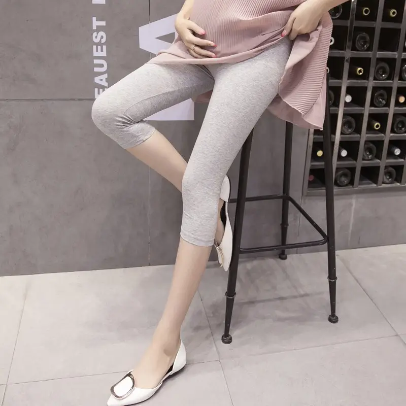 Pregnant Women's Grey Stretch Leggings Pants - Image 5