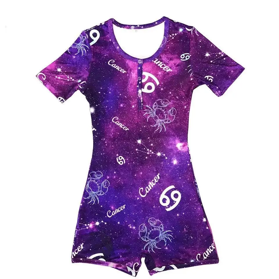 Green Constellation Print Baby Jumpsuit for Women