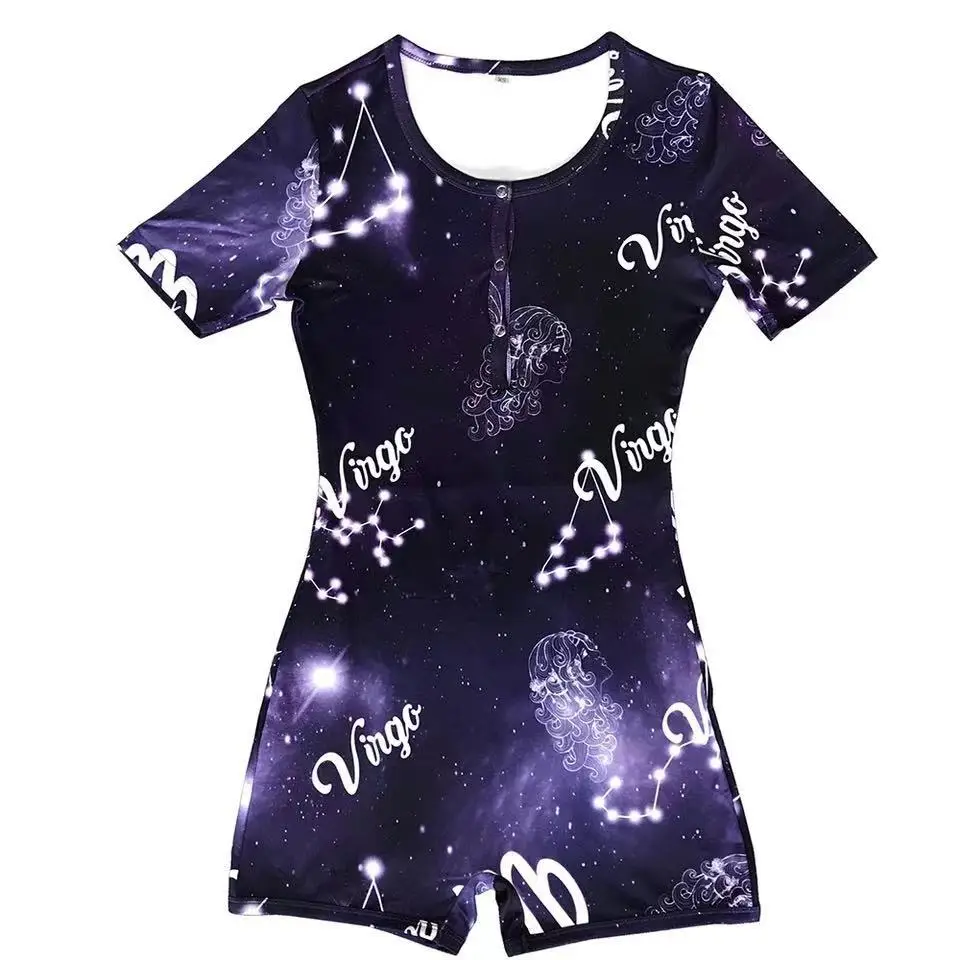 Green Constellation Print Baby Jumpsuit for Women