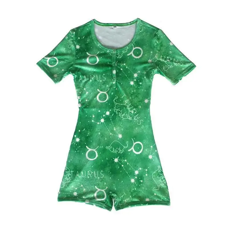 Green Constellation Print Baby Jumpsuit for Women