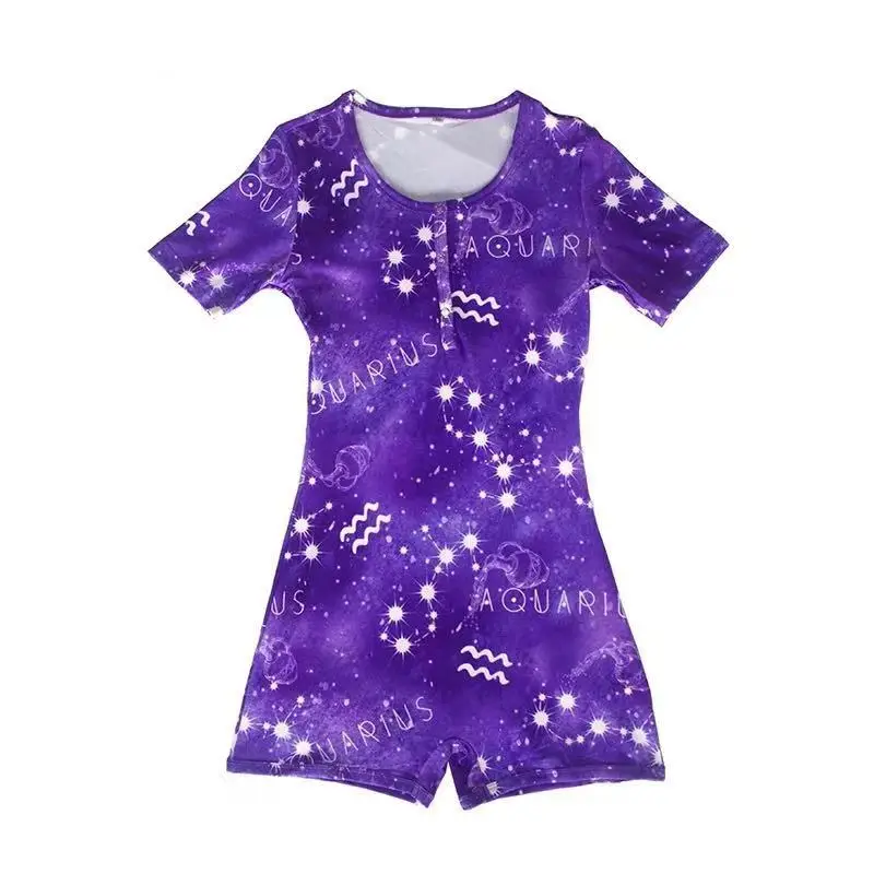 Green Constellation Print Baby Jumpsuit for Women