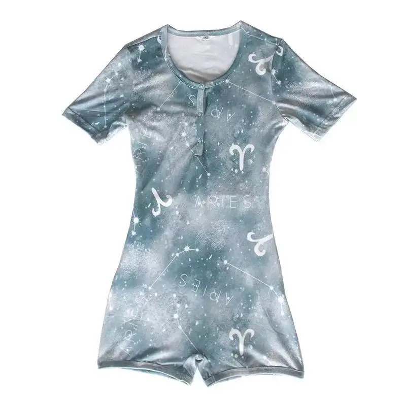 Green Constellation Print Baby Jumpsuit for Women