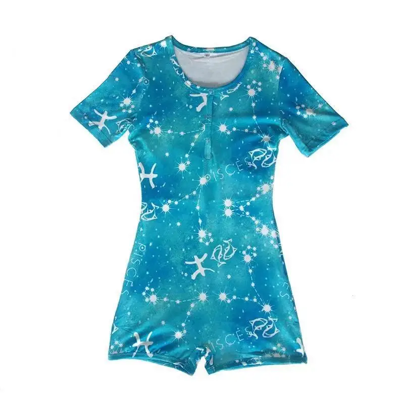 Green Constellation Print Baby Jumpsuit for Women
