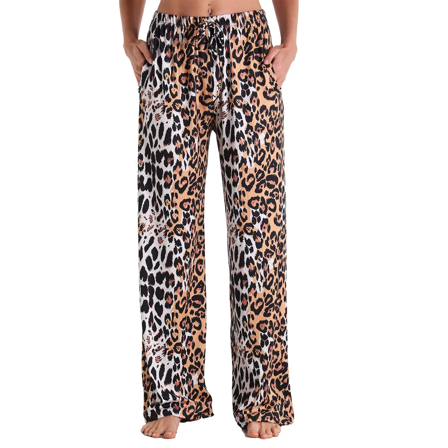 Plaid Flared Pants for Women Red Blue White