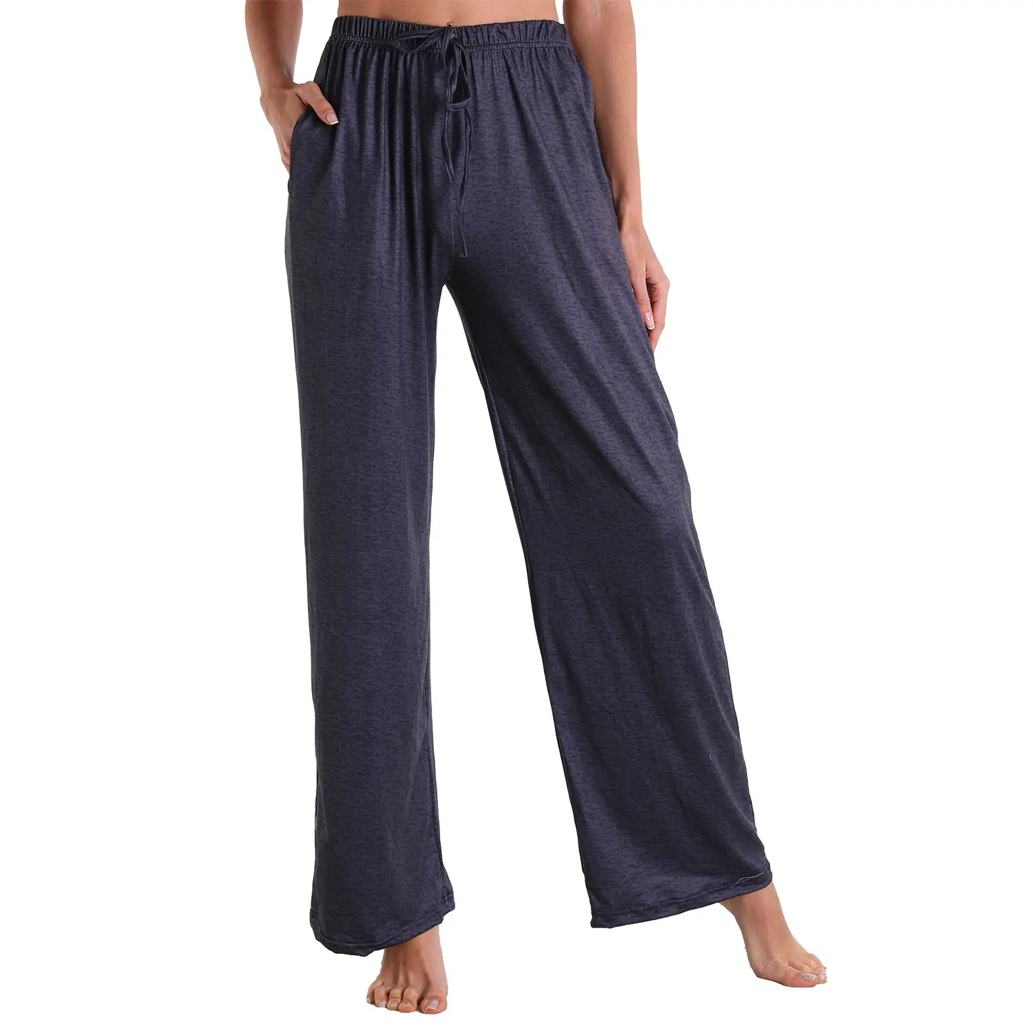Black Floral Women's Rubber Pants for Home Leisure Sports - Image 4