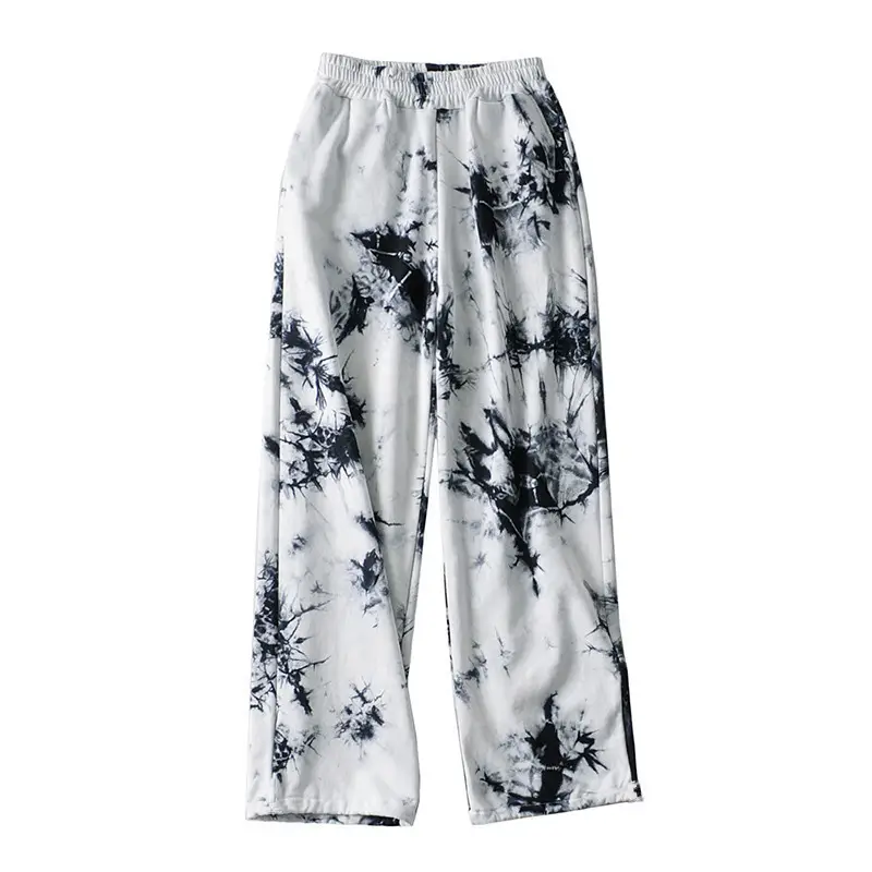 Women's 2021 Printed Wide Leg Pants Blue Green Stretch - Image 9