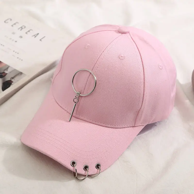 Black Korean Style Duck Hat with Hoop & Chain - Image 12